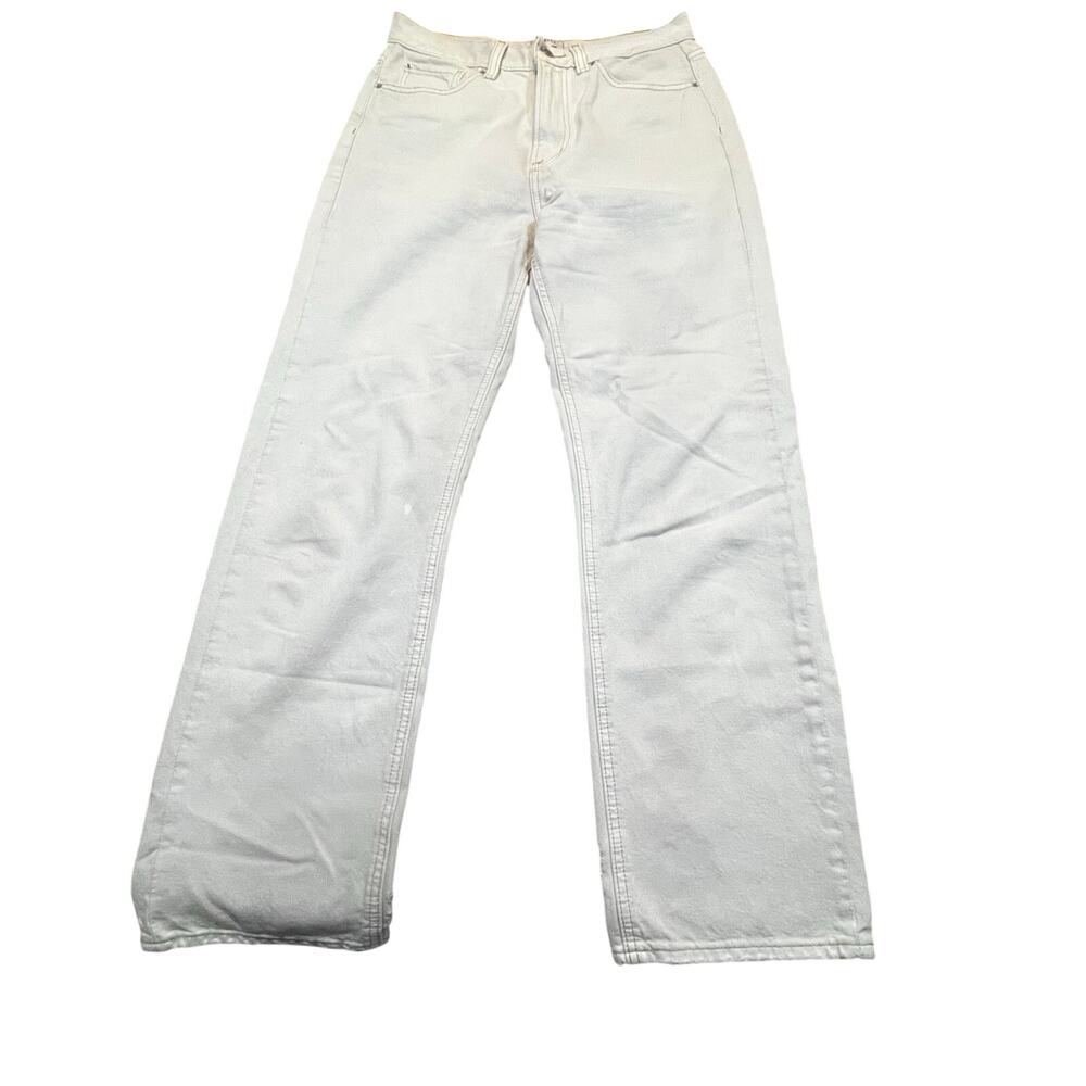 BDG Cowboy Jean‎ 29 White Straight Leg Raw Hem Distressed Denim Baggy